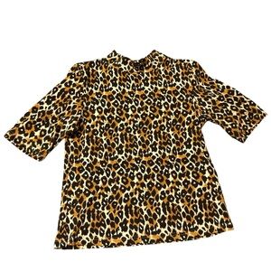 Anthropologie cheetah leopard turtleneck